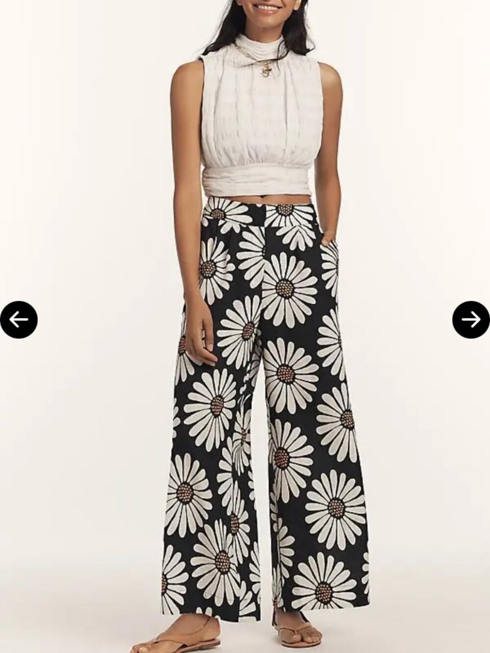 FARM RIO X ANTHROPOLOGIE diasy wide leg linen pants s small